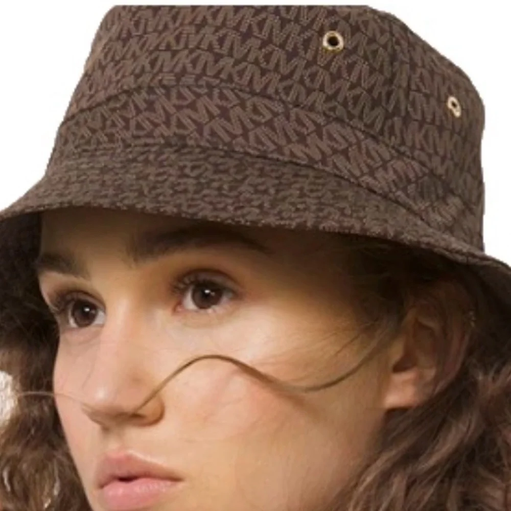 Michael Kors Logo Print Organic Cotton Blend Bucket Hat.